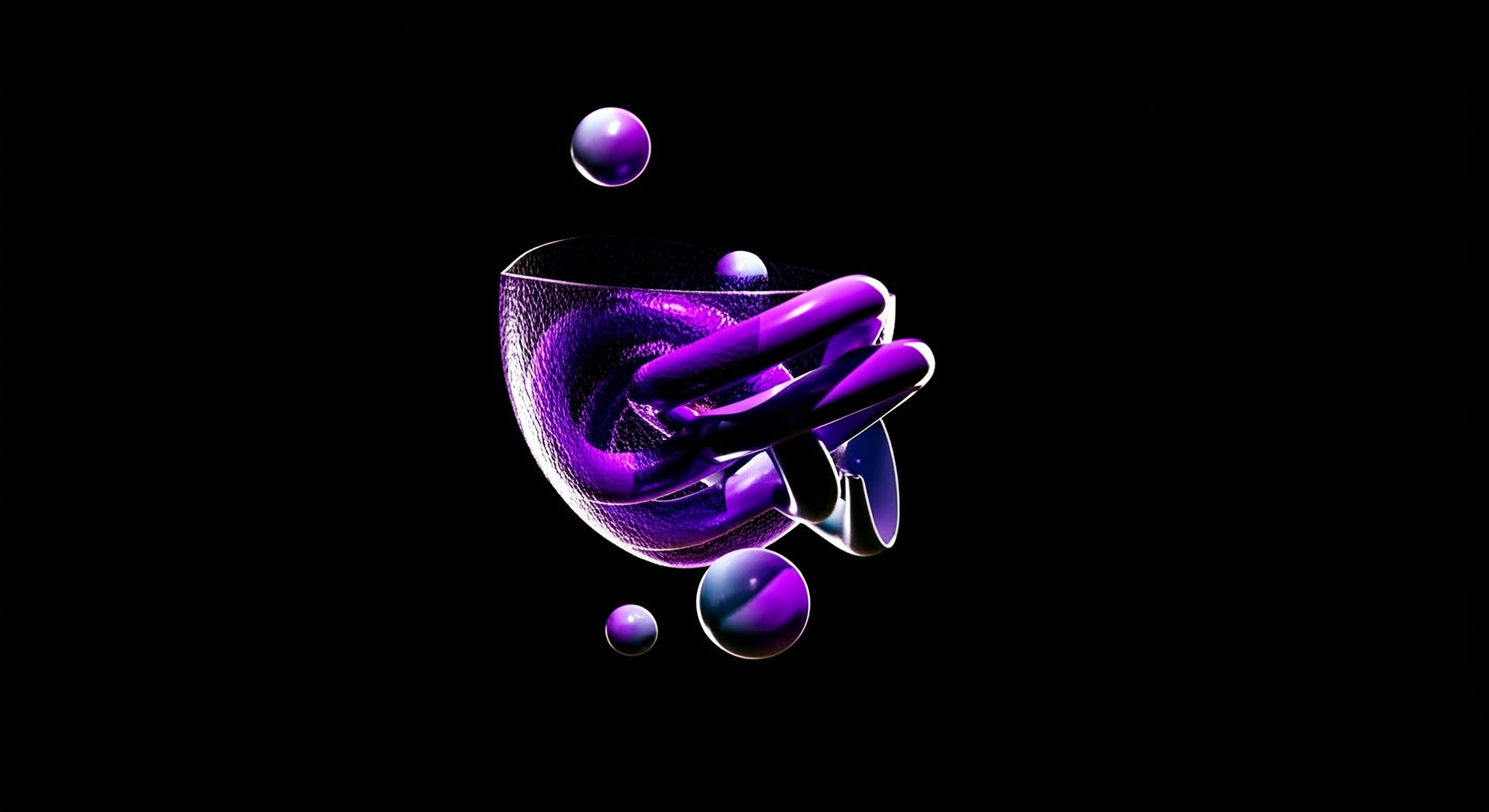 Ambiente visual futurista com iluminação violeta para representar sofisticação tecnológica